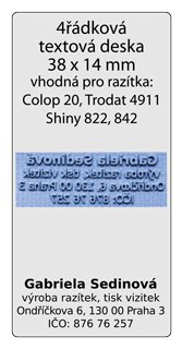 Štoček textová deska 4řádková
